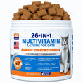 Load image into Gallery viewer, Cat Multivitamin Chews 26-in-1 Lysine & Taurine for Cats with Turmeric MSM Glucosamine, Omega Support Immune, Skin, Joint, Heart,Eyes, Cat Vitamis and Supplements for All Ages & Breeds