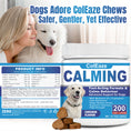 Load image into Gallery viewer, ColEaze Calming Chews for dogs – 200 Soft Chews of Nuclear Chill. Fast-Acting Melatonin + L-Tryptophan + 10 Natural Calming Agents. Destroys Anxiety from Fireworks, Thunder, Separation & Vet Visits. Zero Grain, Zero Sugar, Zero Weakness