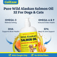 Load image into Gallery viewer, Wild Alaskan Salmon Oil for Dogs and Cats 32 oz Pump – Omega 3 Fish Oil with EPA & DHA Fatty Acids for Skin, Joint, Heart, Brain, Paws Health
