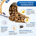 Load image into Gallery viewer, ULTIMATE 40-in-1 Multivitamin Chews for Dogs – STOP Allergies, Shedding & Joint Pain! Probiotics + Omega-3 + Glucosamine + Turkey Tail Mushroom – Immune, Skin, Coat, Heart, Liver, Gut, Hip & Joint Support – 200 Chews, Chicken Flavor
