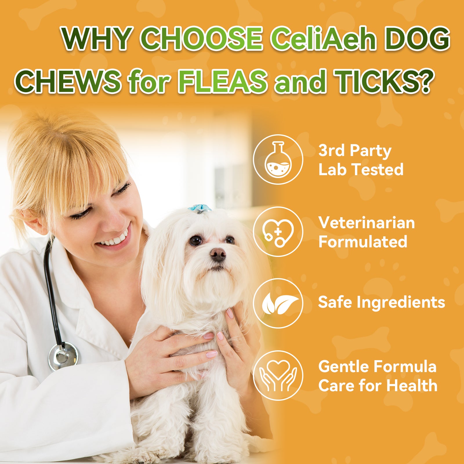 FLEA & TICK KILLER CHEWS FOR DOGS – 200 SOFT CHEWS – NATURAL GARLIC + BREWER'S YEAST + VITAMIN B – NO HARSH CHEMICALS, NO COLLARS, NO SPRAYS – REPELS FLEAS, TICKS, MOSQUITOES, MITES, LICE & LARVAE – ALL BREEDS & AGES – CHICKEN FLAVOR