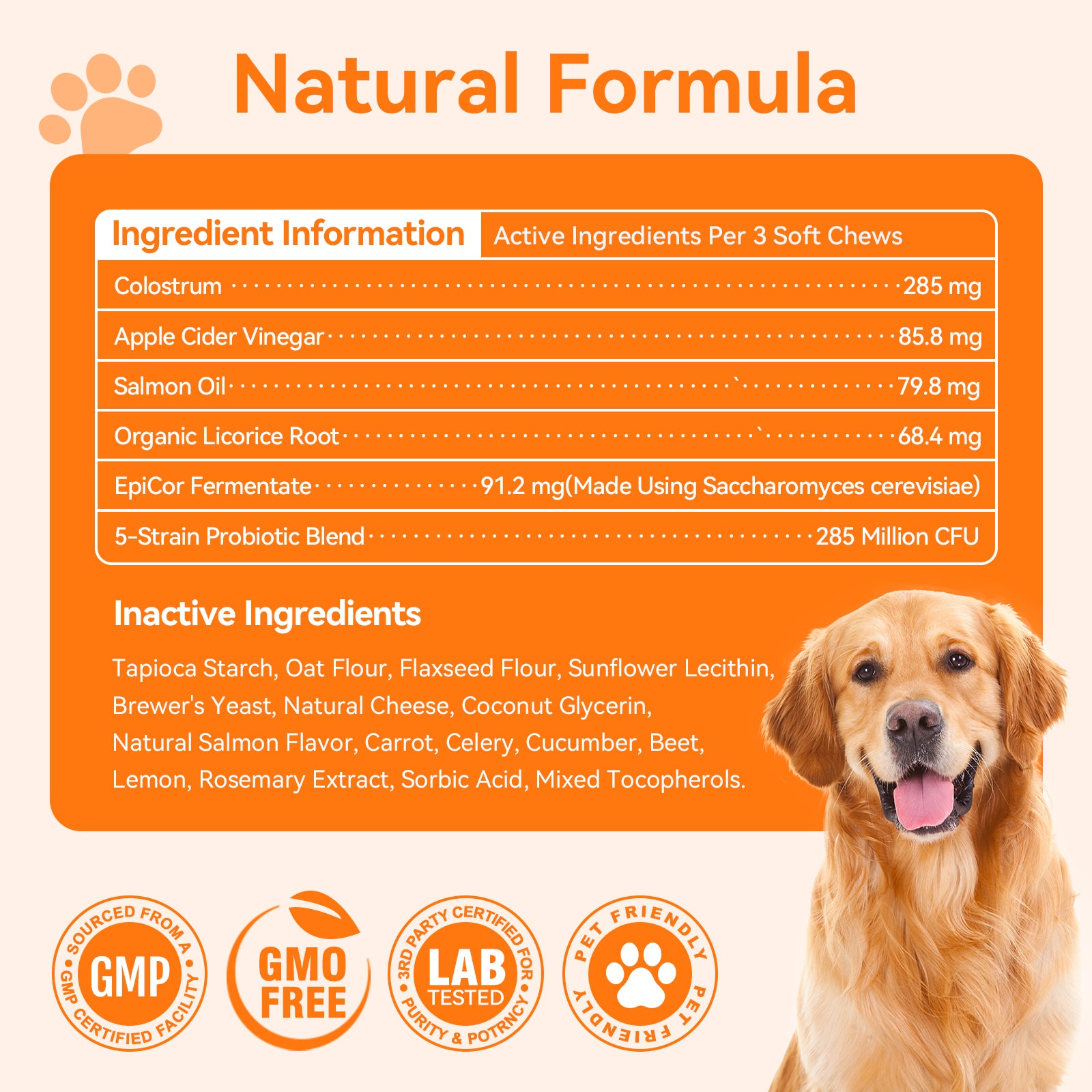 Allergy & Immune Chews for Dogs - Dog Probiotics for Seasonal Allergies - Support Skin & Coat for All Breeds