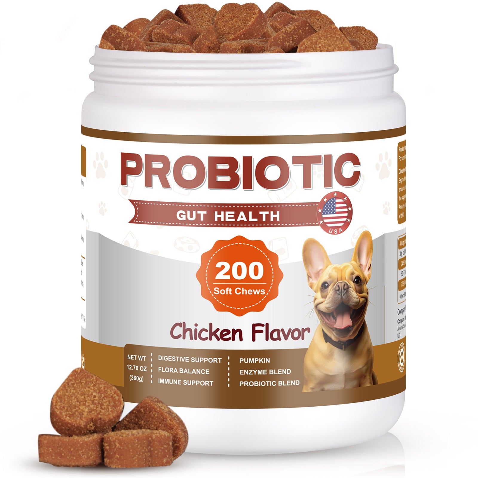 ColEaze Probiotic Gut Health Chews for dogs – 200 Soft Chews of Brutal Digestive Domination. No More Gas, No More Loose Stools, No More Weak Immunity. Pumpkin + 6.84B CFU Probiotics + Enzyme Strike Force