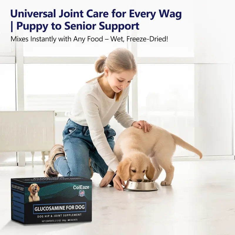 ColEaze Glucosamine for Dogs – The Ultimate 3D Mobility Assault for Joint Pain, Stiffness & Slow Decline. NSAID-Free, Vet-Strength, 60 Sachets of Pure Cartilage Regeneration Power